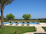 Pool area with sunloungers