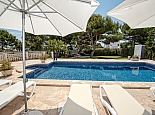 Pool area with Sunloungers and Umbrellas